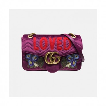 Gucci 2019 GG Marmont Matlase Velvet Women Shoulder Bag,31CM - 구찌 2019 GG 마몬트 마틀라세 벨벳 여성용 숄더백 443496,GUB0928,31CM,퍼플와인