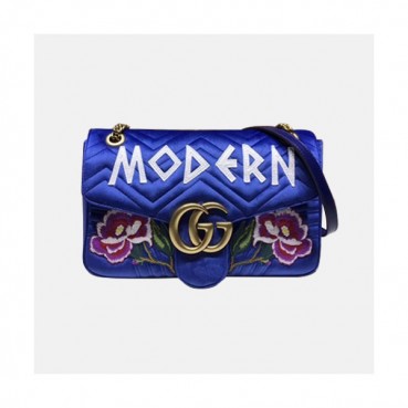 Gucci 2019 GG Marmont Matlase Velvet Women Shoulder Bag,31CM - 구찌 2019 GG 마몬트 마틀라세 벨벳 여성용 숄더백 443496,GUB0926,31CM,블루