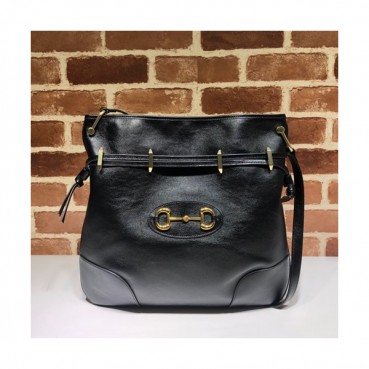 Gucci 2019 Horsebit Leather Shoulder Bag,38CM - 구찌 2019 홀스빗 여성용 레더 숄더백 602089,GUB0924,38cm,블랙