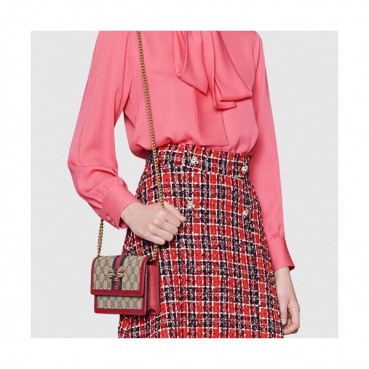 Gucci 2019 Queen Margaret WOC Chain Shoulder Bag,20CM - 구찌 2019 퀸 마가렛 WOC 체인 숄더백 476079,GUB0915,20cm,레드+브라운