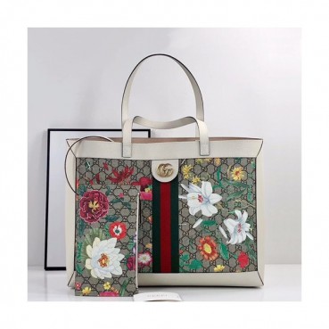 Gucci 2020 Ophidia Supreme Women Tote Shoulder Bag,44CM - 구찌 2020 오피디아 수프림 여성용 토트숄더백 547947,GUB0911,44CM,화이트+브라운