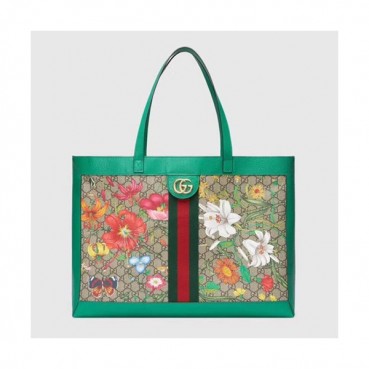 Gucci 2020 Ophidia Supreme Women Tote Shoulder Bag,44CM - 구찌 2020 오피디아 수프림 여성용 토트숄더백 547947,GUB0910,44CM,그린+브라운
