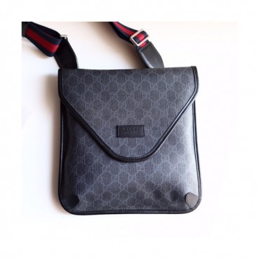 Gucci 2019 GG Supreme Messenger Shoulder Bag,26CM - 구찌 2019 GG 슈프림 남성용 메신저 숄더백 598604,GUB0908,26CM,블랙