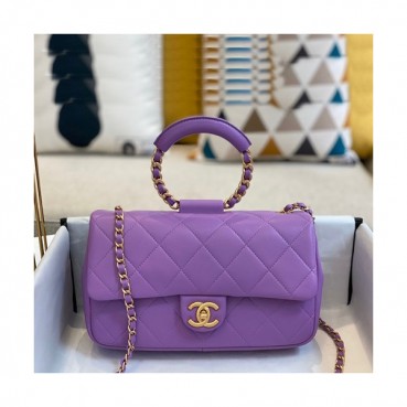 Chanel 2019 Woman Leather Tote Shoulder Bag 24CM - 샤넬 2019 여성용 레더 토트 숄더백,CHAB1356,24CM,퍼플