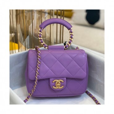 Chanel 2019 Woman Leather Tote Shoulder Bag 17CM - 샤넬 2019 여성용 레더 토트 숄더백,CHAB1355,17CM,퍼플
