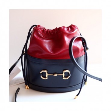Gucci 2019 1955 Horsebit Leather Bucket Shoulder Bag,25CM - 구찌 2019 1955 홀스빗 여성용 레더 버킷 숄더백 602118,GUB0886,25cm,네이비
