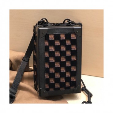 Louis Vuitton 2019 Soft Trunk Shoulder Bag,14cm - 루이비통 2019 소프트 트렁크 숄더백 M45044,LOUB1889,14cm,브라운+블랙
