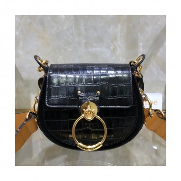 Chole 2019 Tess Leather Shoulder Bag, 20.5cm -  끌로에 2019 테스 레더 숄더백,CLB0154,20.5cm,블랙