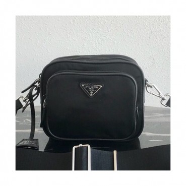 Prada 2019 Camera Nylon Shoulder Bag,14.5cm - 프라다 2019 카메라 남여공용 나일론 숄더백 ,PRAB0108,17cm,블랙