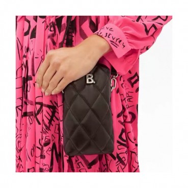 Balenciaga 2019 Leather Phone Bag Shoulder Bag,20CM - 발렌시아가 2019 여성용 레더 폰 백 숄더백,BGB0505,20CM,블랙