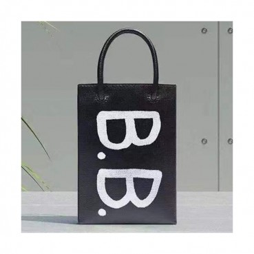 Balenciaga 2019 Leather Super Mini Tote Shoulder Bag / Phone Bag,18CM - 발렌시아가 2019 여성용 레더 슈퍼 미니 토트 숄더백 / 폰 백,BGB0501,18CM,블랙