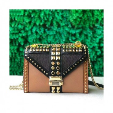 Michael Kors 2019 Leather Chain Shoulder Bag, 24CM - 마이클 코어스 2019 레더 체인 숄더백 ,MKB0298, 24CM,브라운