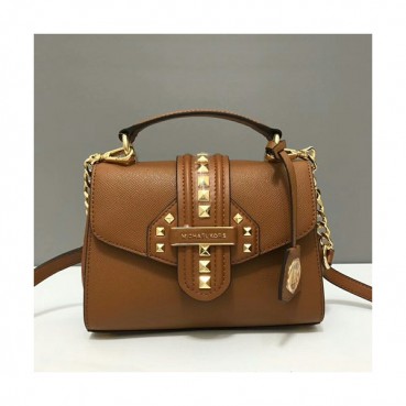 Michael Kors 2019 Leather Shoulder Bag, 22CM - 마이클 코어스 2019 레더 숄더백 ,MKB0285, 22CM,브라운