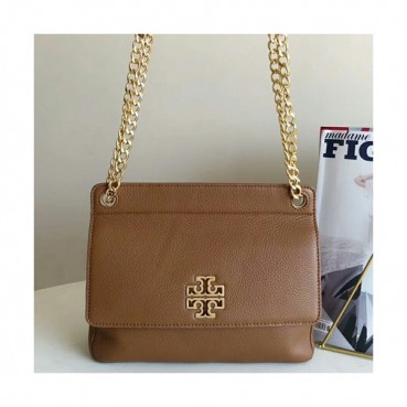 Tory Burch 2019 Leather Chain Shoulder Bag,27cm - 토리버치 2019 레더 체인 숄더백 TBB0236,27cm,브라운