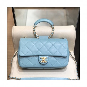 Chanel 2019 Woman Leather Tote Shoulder Bag 24CM - 샤넬 2019 여성용 레더 토트 숄더백,CHAB1316,24CM,스카이블루