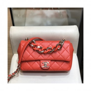 Chanel 2019 Woman Leather Tote Shoulder Bag 24CM - 샤넬 2019 여성용 레더 토트 숄더백,CHAB1313,24CM,레드