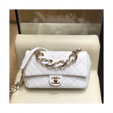 Chanel 2019 Woman Leather Tote Shoulder Bag 24CM - 샤넬 2019 여성용 레더 토트 숄더백,CHAB1312,24CM,화이트