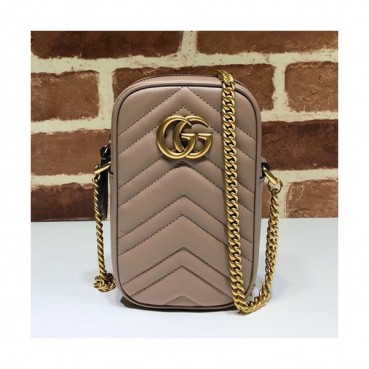 Gucci 2019 Marmont Leather Mini Chain Shoulder Bag,17CM - 구찌 2019 마몬트 레더 미니 체인 숄더백 598597,GUB0878,17cm,베이지