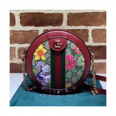 Gucci 2019 GG Ophidia Mini Round Women Shoulder Bag,18CM - 구찌 2019 GG 오피디아 미니 라운드 여성용 숄더백 550618,GUB0871,18CM,레드