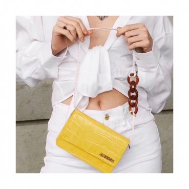 Jacquemus 2019 Leather Tote Shoulder Bag ,18cm - 자크뮈스 2019 레더 여성용 토트 숄더백 JACB0033,18cm,옐로우