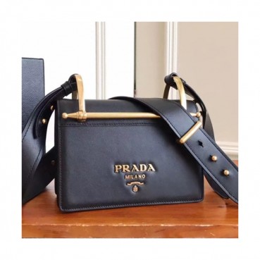 Prada 2019 Leather Shoulder Bag,20CM - 프라다 2019 레더 숄더백,PRAB0093,20cm,블랙