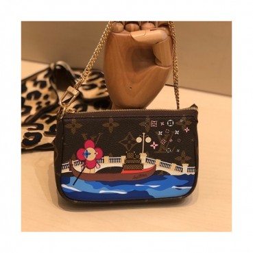 Louis Vuitton 2019 Mini Pochette Accessoires Monogram Clutch Bag / Tote Bag ,15.5cm - 루이비통 2019 미니 포쉐트 악세수아 모노그램 클러치백 / 토트백,M58009, LOUB1845, 15.5cm,브라운