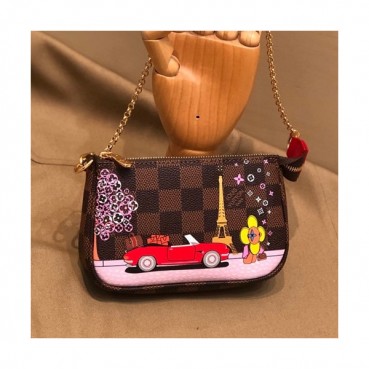 Louis Vuitton 2019 Mini Pochette Accessoires Monogram Clutch Bag / Tote Bag ,15.5cm - 루이비통 2019 미니 포쉐트 악세수아 모노그램 클러치백 / 토트백,M58009, LOUB1708, 15.5cm,브라운