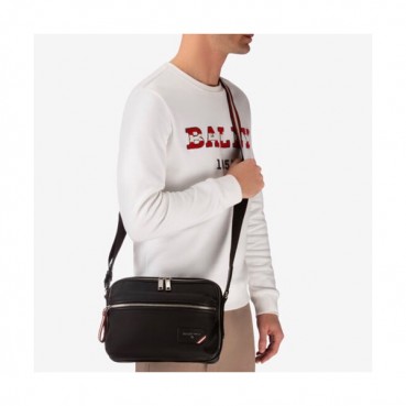 Bally 2019 Nylon Shoulder Bag,25cm  - 발리 2019 나일론 남성용 숄더백 BALB0128,25cm,블랙