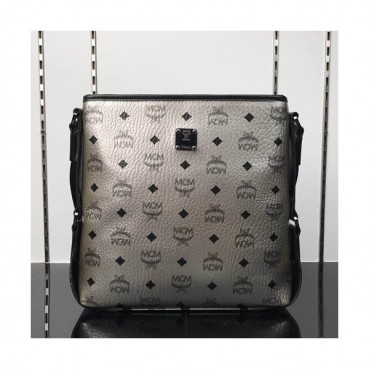 MCM 2019  Visetos Shoulder Bag,27cm - 엠씨엠 2019 남성용 비세토스 숄더백 MCMB0401, 27cm,실버