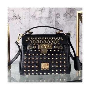 MCM 2019 Visetos Tote Shoulder Bag,19.5cm - 엠씨엠 2019 여성용 비세토스 토트 숄더백 MCMB0394, 19.5cm,블랙