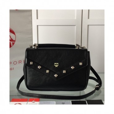 MCM 2019 Leather Tote Shoulder Bag,26cm - 엠씨엠 2019 여성용 레드 토트 숄더백 MCMB0366, 26cm,블랙