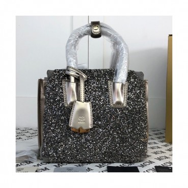 MCM 2019 Tote Shoulder Bag,18.5cm - 엠씨엠 2019 여성용 토트 숄더백 MCMB0345, 18.5cm,다크그레이