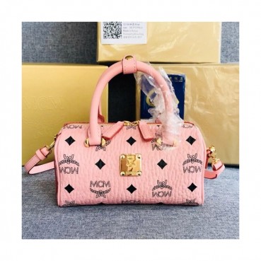MCM 2019 Visetos Tote Shoulder Bag,18.5cm - 엠씨엠 2019 여성용 비세토스 토트 숄더백 MCMB0344, 18.5cm,핑크