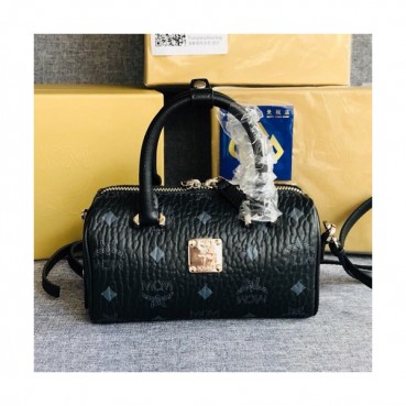 MCM 2019 Visetos Tote Shoulder Bag,18.5cm - 엠씨엠 2019 여성용 비세토스 토트 숄더백 MCMB0343, 18.5cm,블랙