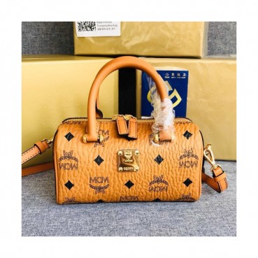 MCM 2019 Visetos Tote Shoulder Bag,18.5cm - 엠씨엠 2019 여성용 비세토스 토트 숄더백 MCMB0341, 18.5cm,브라운
