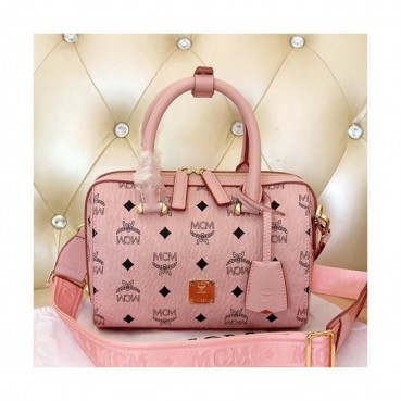 MCM 2019 Visetos Tote Shoulder Bag,23cm - 엠씨엠 2019 여성용 비세토스 토트 숄더백 MCMB0340,23cm,핑크