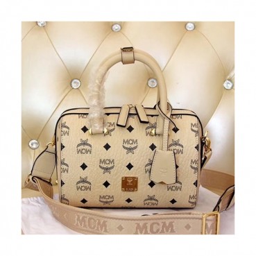 MCM 2019 Visetos Tote Shoulder Bag,23cm - 엠씨엠 2019 여성용 비세토스 토트 숄더백 MCMB0339, 23cm,베이지