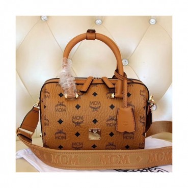 MCM 2019 Visetos Tote Shoulder Bag,23cm - 엠씨엠 2019 여성용 비세토스 토트 숄더백 MCMB0338, 23cm,브라운