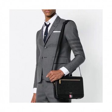 Thom Brown 2019 Leather Shoulder Bag ,27CM - 톰브라운 2019 레더 남성용 숄더백, THOB0083,27CM,블랙