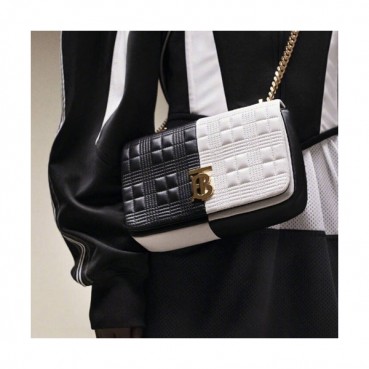 Burberry 2019 Leather TB Chain Shoulder Bag, 23cm - 버버리 2019 여성용 레더 TB 체인 숄더백 ,BURB0422,23cm,블랙+화이트