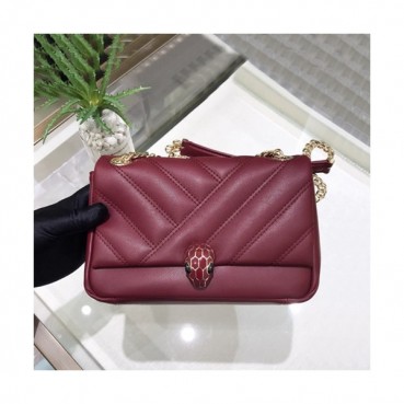 Bvlgari 2019 Serpenti Cabochon Chain Shoulder Bag,22.5CM - 불가리 2019 세르펜티 카보숑 체인 숄더백,BVLB0159,22.5cm,레드