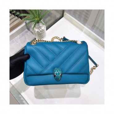 Bvlgari 2019 Serpenti Cabochon Chain Shoulder Bag,22.5CM - 불가리 2019 세르펜티 카보숑 체인 숄더백,BVLB0158,22.5cm,블루