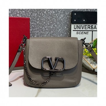 Valentino 2019 Leather Vring Shoudler Bag,16CM - 발렌티노 2019 레더 브이링 숄더백,VTB0824,16CM,그레이