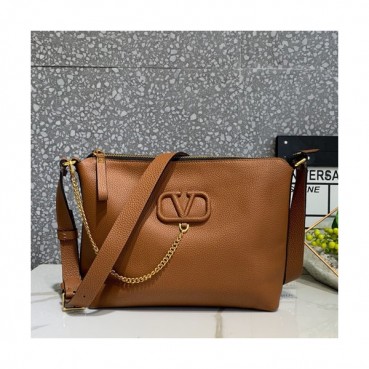 Valentino 2019 Leather Vsling Shoudler Bag,27CM - 발렌티노 2019 레더 브이슬링 숄더백,VTB0820,27CM,브라운