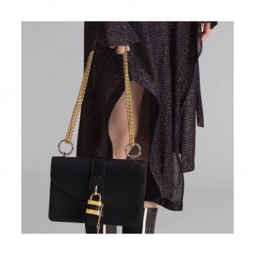 Chole 2019 Aby Leather Chain Shoulder Bag, 24cm -  끌로에 2019 애비 레더 체인 숄더백,CLB0150,24cm,블랙