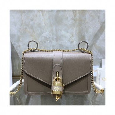 Chole 2019 Aby Leather Chain Shoulder Bag, 24cm -  끌로에 2019 애비 레더 체인 숄더백,CLB0147,24cm,그레이