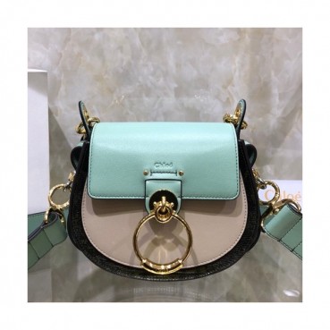Chole 2019 Tess Leather Shoulder Bag, 20cm -  끌로에 2019 테스 레더 숄더백,CLB0142,20cm,화이트+민트