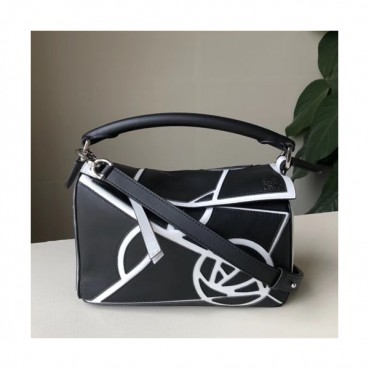 Loewe 2019 Puzzle Small Shoulder Bag, 24CM - 로에베 2019 퍼즐 스몰 숄더백 ,LOEB0360, 24CM,블랙