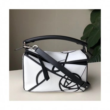 Loewe 2019 Puzzle Small Shoulder Bag, 24CM - 로에베 2019 퍼즐 스몰 숄더백 ,LOEB0359, 24CM,화이트