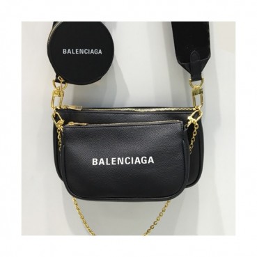 Balenciaga 2019 Leather Shoulder Bag,23CM - 발렌시아가 2019 레더 숄더백,BGB0489,23CM,블랙